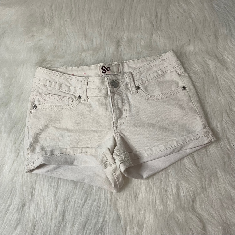 SO White Jean Shorts